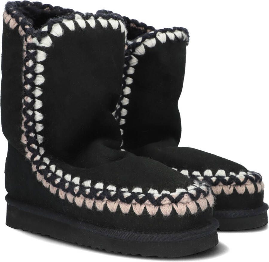 MOU Dames Enkellaars Eskimo Overstitching Black Zwart