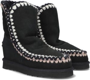 MOU Enkellaarsjes Dames Pantoffels Damesschoenen Suède Inner Wedge short Zwart