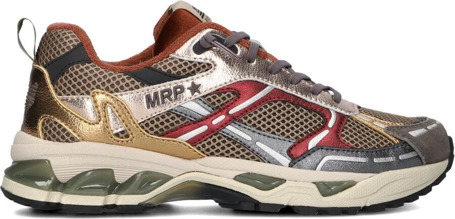 MRP dames sneakers Snatch suède leder en mesh bruin brons en bordo