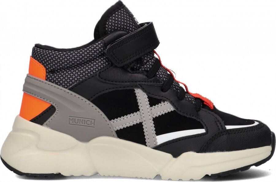 Munich Mini Track Boot Hoge sneakers Jongens Kids Zwart
