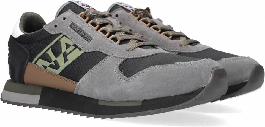 Napapijri Grijze Leren Sneakers voor Heren Buitenshuis