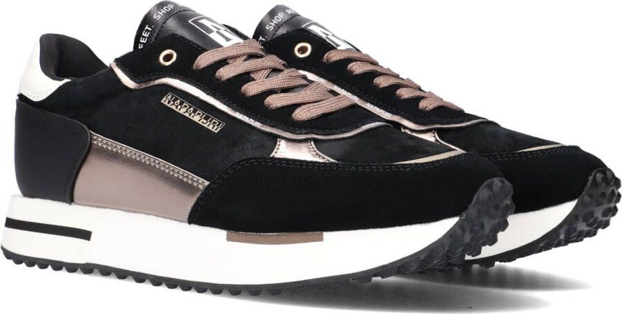 Napapijri Monochrome Sneakers met Contrasterende Accenten Black Dames