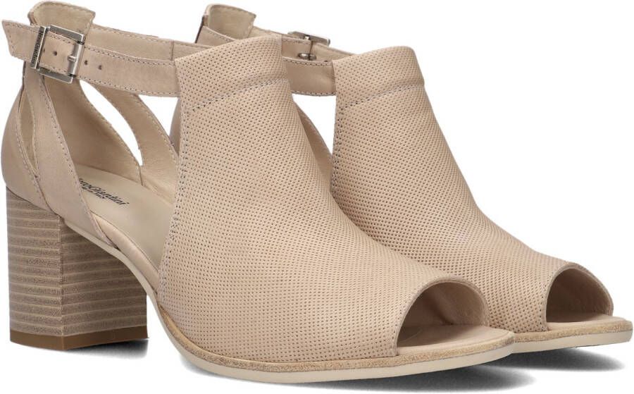 Nerogiardini Beige Leren Enkellaarzen met 7cm Hak Beige Dames