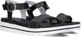 Nerogiardini Zwarte Leren Sandalen met Strass-stenen Black Dames - Zwart