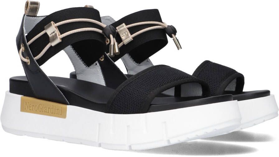 Nerogiardini Zwarte Lage Sandalen Elegante Zomerstijl Black Dames