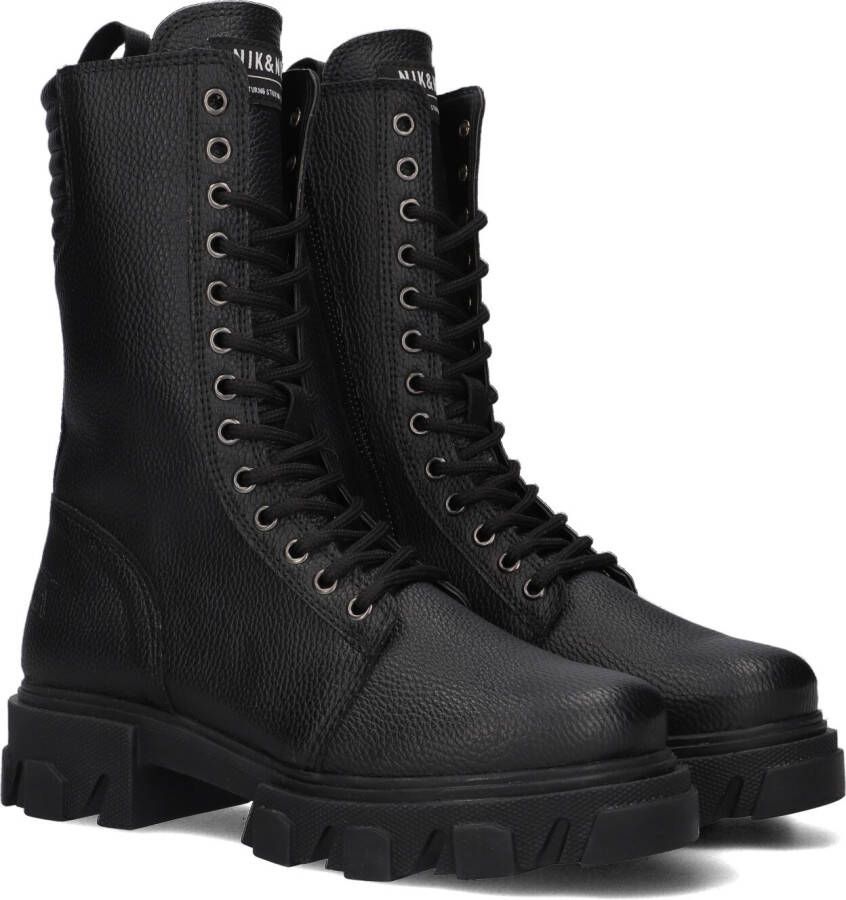 NIK&NIK Delia chunky veterboots zwart Meisjes Imitatieleer 33