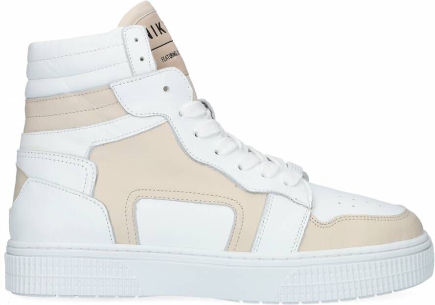 NIKKIE Livia hoge leren sneakers wit beige - Foto 1