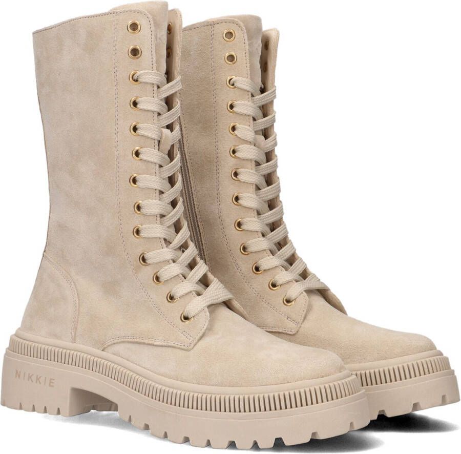 Nikkie Beige Veterboots Biker Boots