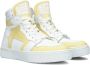 NIKKIE Livia hoge leren sneakers wit geel - Thumbnail 1