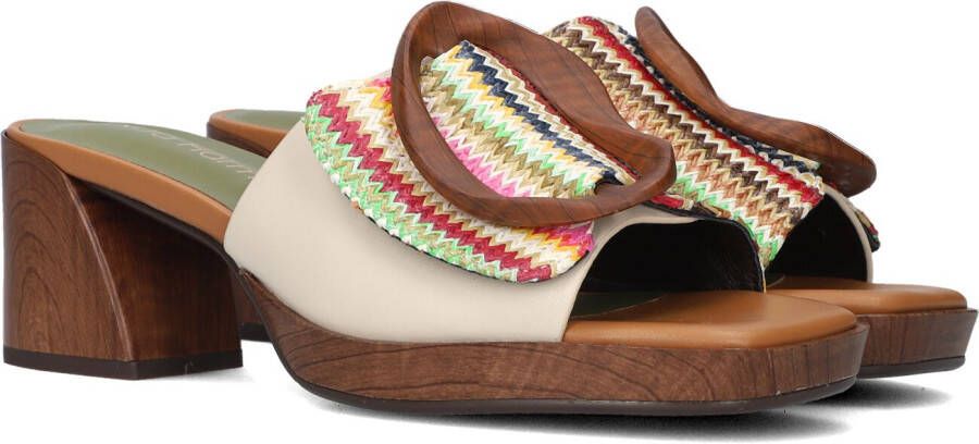 Noa Harmon Beige Geweven Band Muiltjes Multicolor Dames