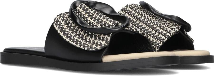 NOA HARMON Slippers Dames 9661 Maat: 37 Materiaal: Papierstro Kleur: Zwart