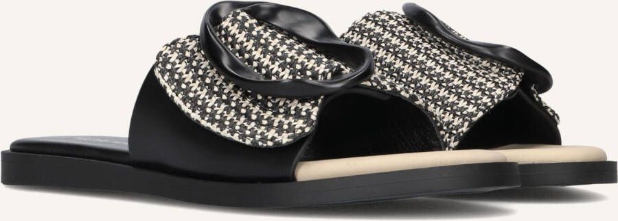 NOA HARMON Slippers Dames 9661 Maat: 38 Materiaal: Papierstro Kleur: Zwart