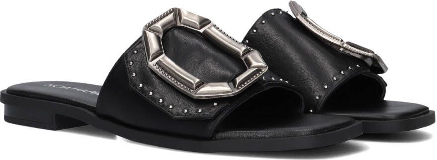 Noa Harmon Zwarte Slippers met Studs Black Dames