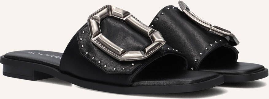 NOA HARMON Slippers Dames 9736 Maat: 38 Materiaal: Leer Kleur: Zwart