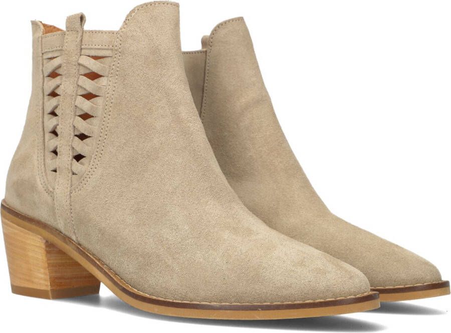 Bruin Tinten 139 2328 Enkellaarsjes Enkelboots met rits Dames Beige