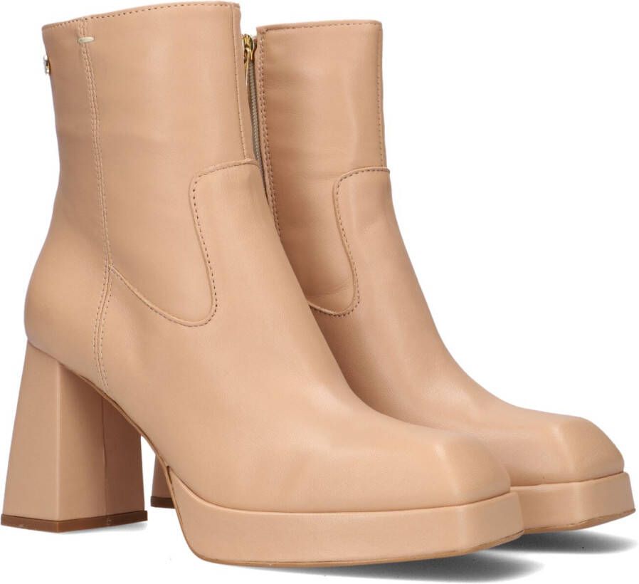 Notre-V Notre V Ao132 Enkellaarsjes Enkelboots met rits Dames Beige