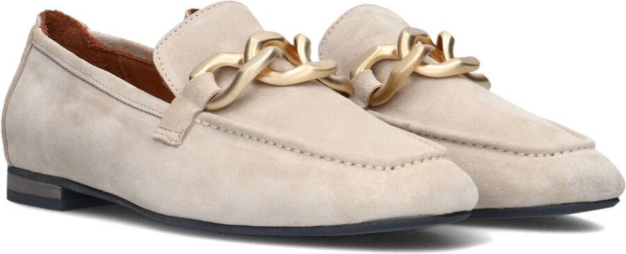 Notre-v Beige Suède Mocassins met Gouden Detail Beige Dames