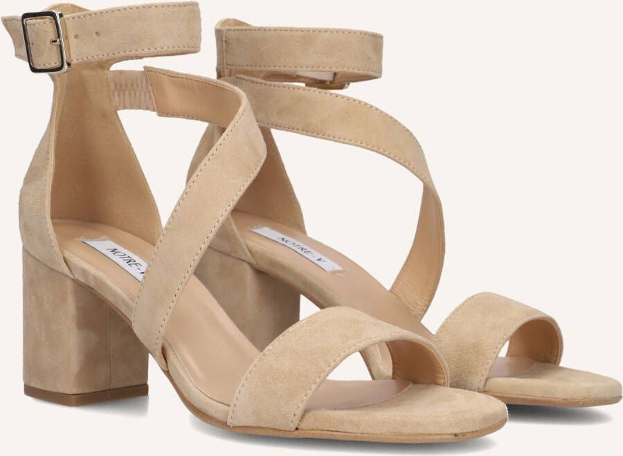 Notre-v Elegante beige sandalen met blokhak