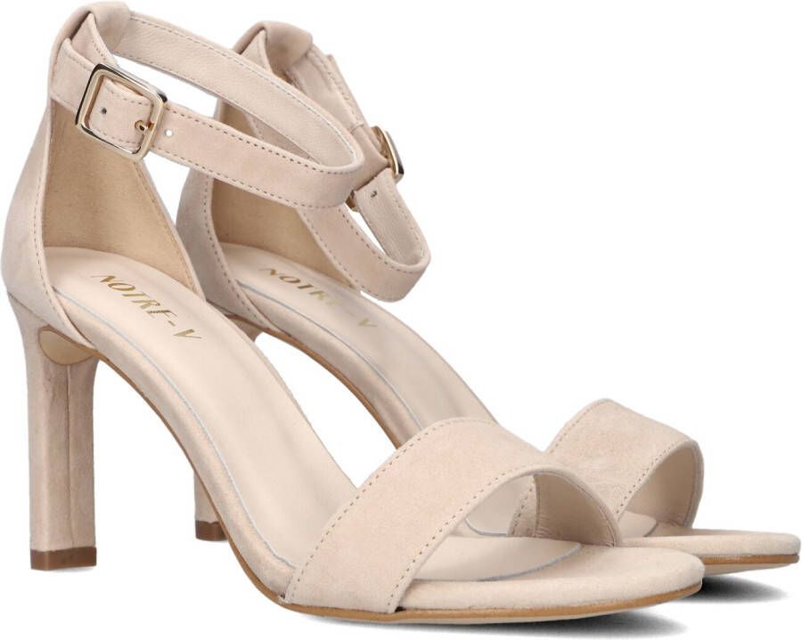 Notre-v Beige Sandaal met Slanke Blokhak Beige Dames