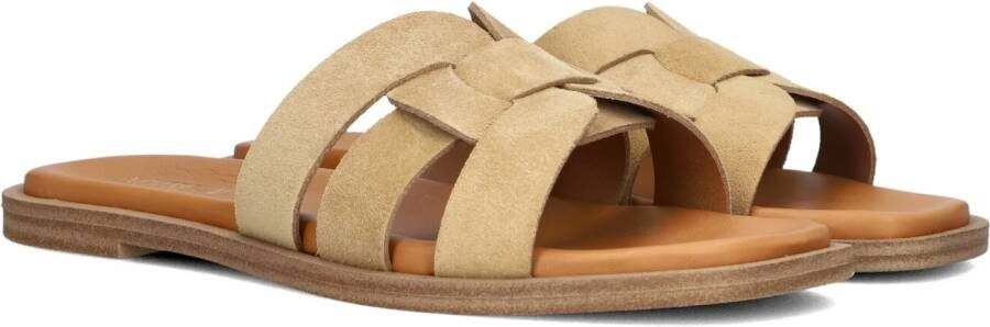 Notre-v Beige Zomerslippers met Vierkante Neus