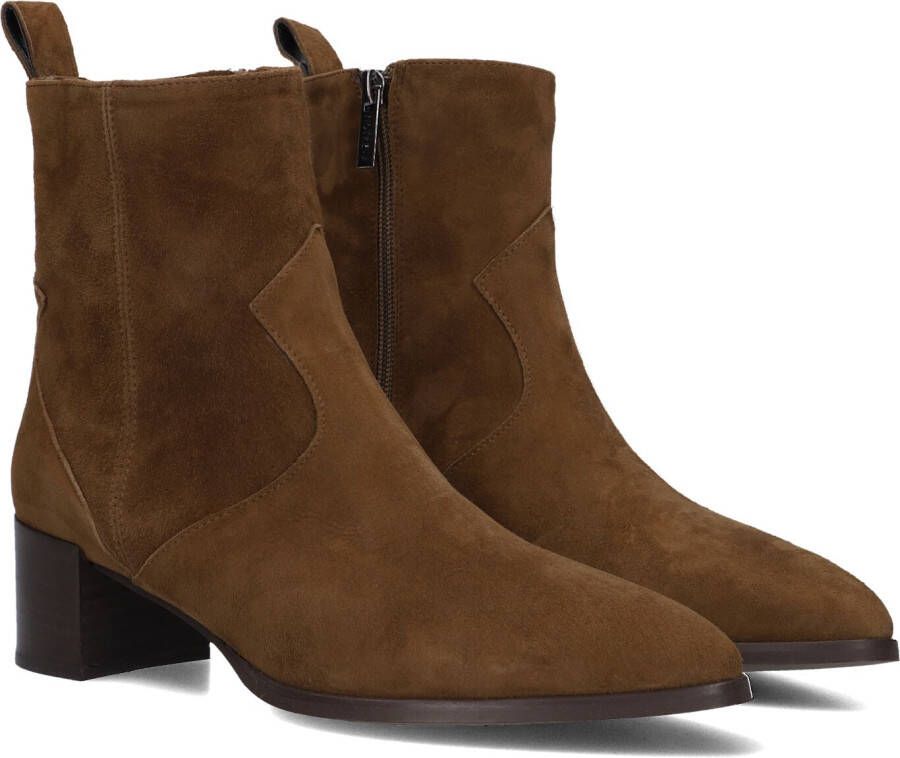 Notre-V 63231 Enkellaarsjes Enkelboots met rits Dames Bruin