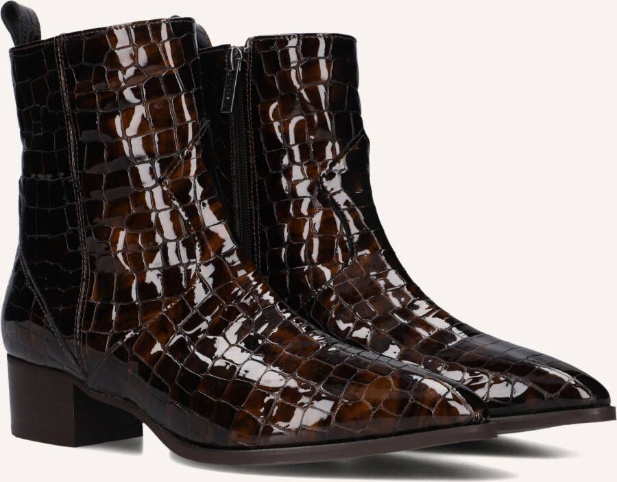 Notre-V 63231 Enkellaarsjes Enkelboots met rits Dames Bruin