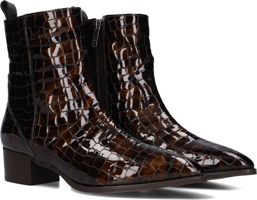 Notre-V 63231 Enkellaarsjes Enkelboots met rits Dames Bruin
