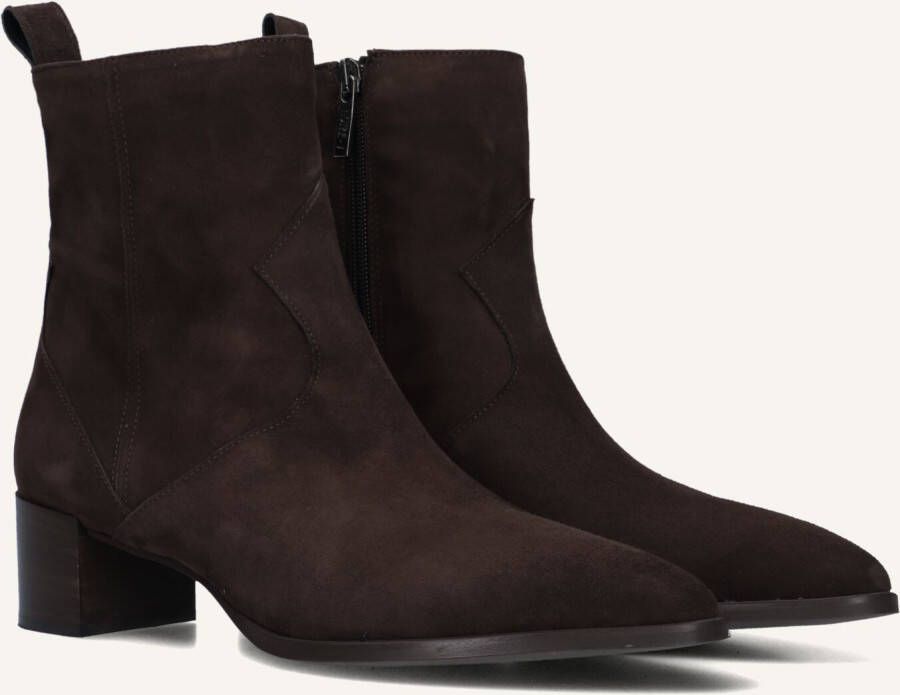 Notre-V 63231 Enkellaarsjes Enkelboots met rits Dames Bruin