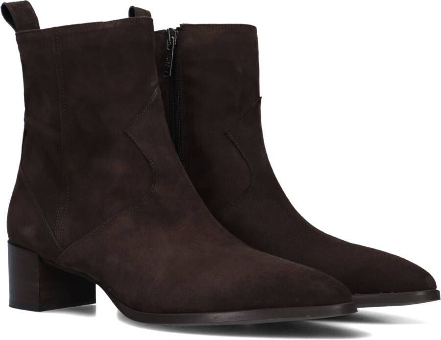 Notre-V 63231 Enkellaarsjes Enkelboots met rits Dames Bruin