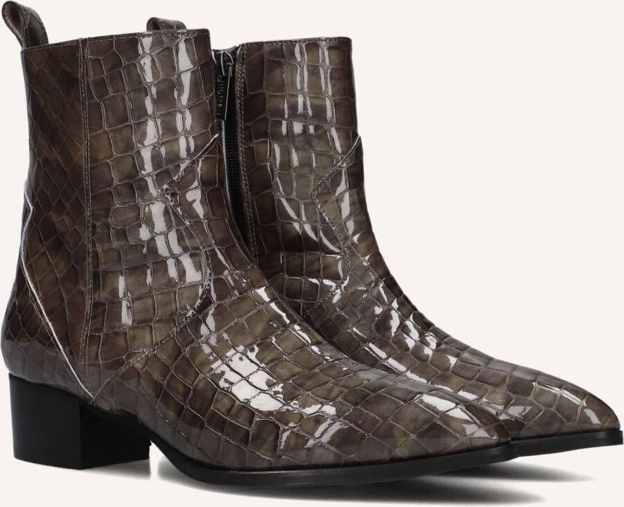 Notre-V 63231 Enkellaarsjes Enkelboots met rits Dames Bruin