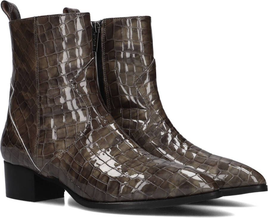 Notre-V 63231 Enkellaarsjes Enkelboots met rits Dames Bruin