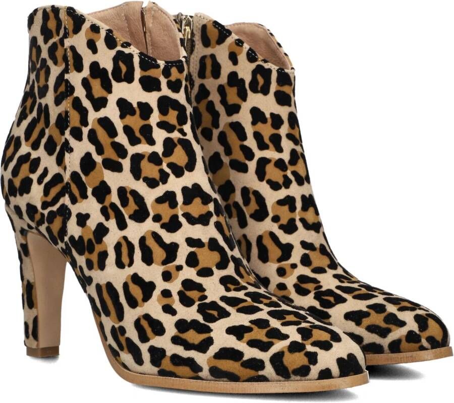Notre-V 7433 Enkellaarsjes Enkelboots met rits Dames Bruin