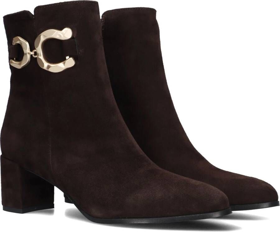 Notre-V 8558 Enkellaarsjes Enkelboots met rits Dames Bruin