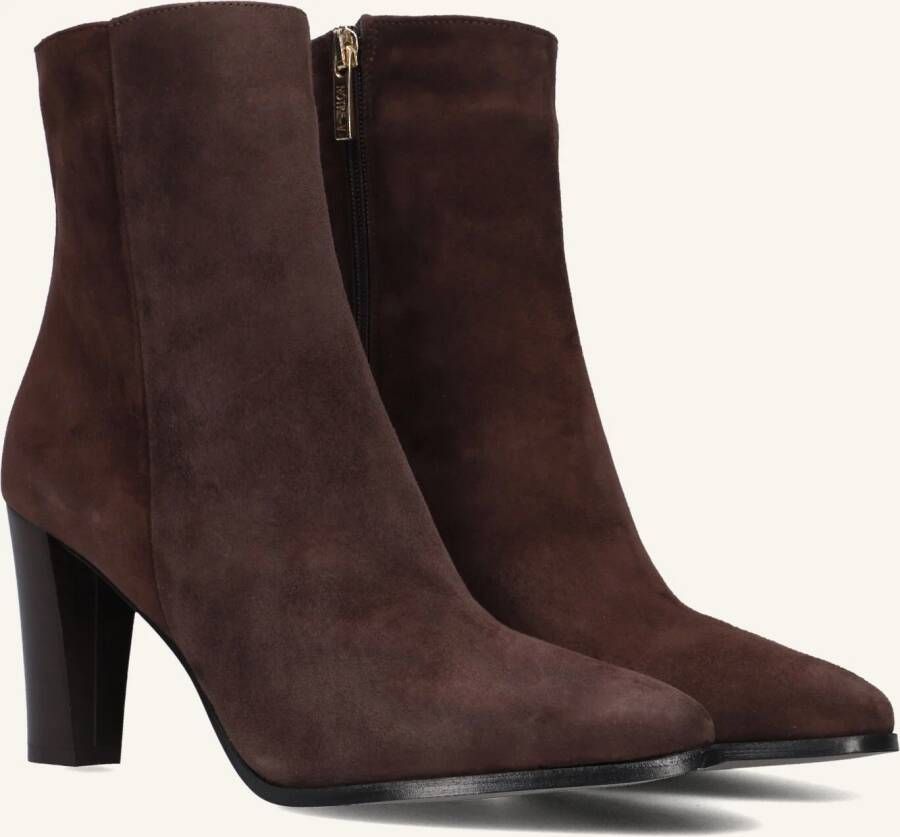 Notre-V 97436 Enkellaarsjes Enkelboots met rits Dames Bruin