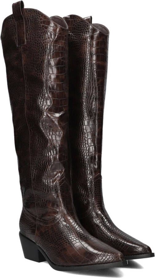 Notre-v Bruine Cowboy Laarzen voor Stijlvolle Herfst Winter