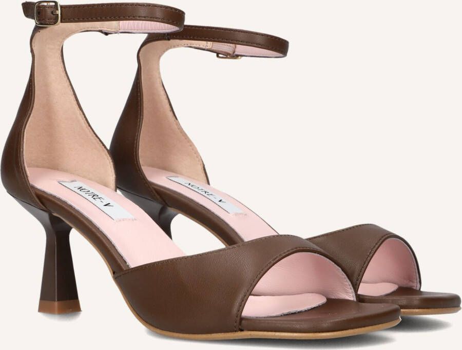 Notre-v Bruine Sandalen met Kittenhak
