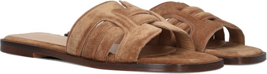 Notre-v Cognacleren slippers met vierkante neus