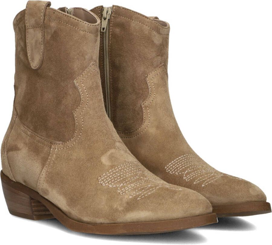 Notre-V 08-180 Enkellaarsjes Enkelboots met rits Dames Camel