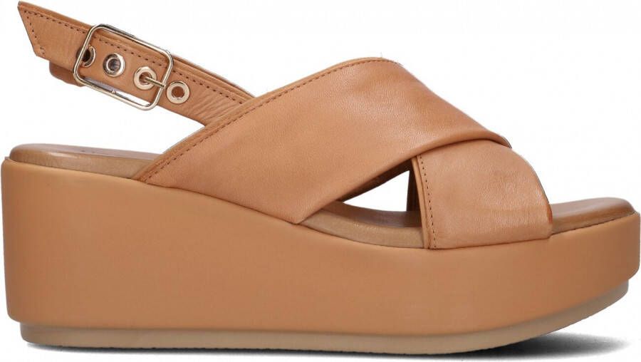 Notre-V Notre V 123096 Sandalen Met Sleehak Dames Camel - Foto 2