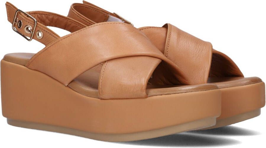 Notre-V Notre V 123096 Sandalen Met Sleehak Dames Camel