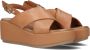 Notre-V Notre V 123096 Sandalen Met Sleehak Dames Camel - Thumbnail 1