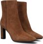 Notre-V 11236 Enkellaarsjes Enkelboots met rits Dames Cognac - Thumbnail 1