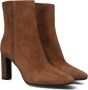 Notre-V 11236 Enkellaarsjes Enkelboots met rits Dames Cognac - Thumbnail 1