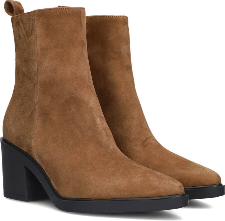 Notre-V 15636 Enkellaarsjes Enkelboots met rits Dames Cognac