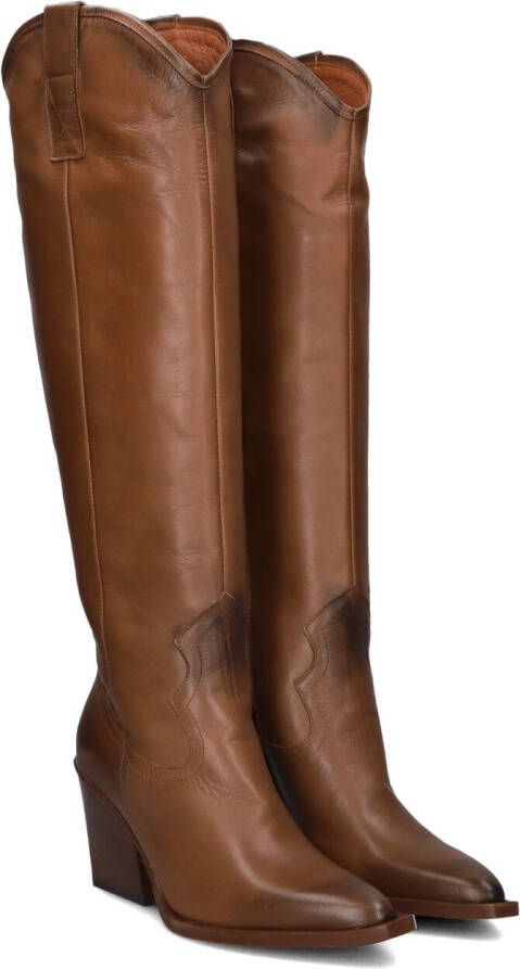 Notre-v Cowboy laarzen in cognac leer Brown Dames