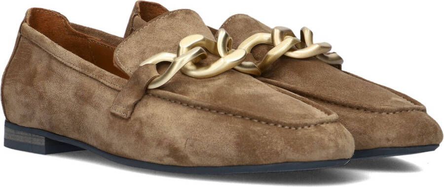 Notre-v Bruine Suède Mocassins met Gouden Details Brown Dames