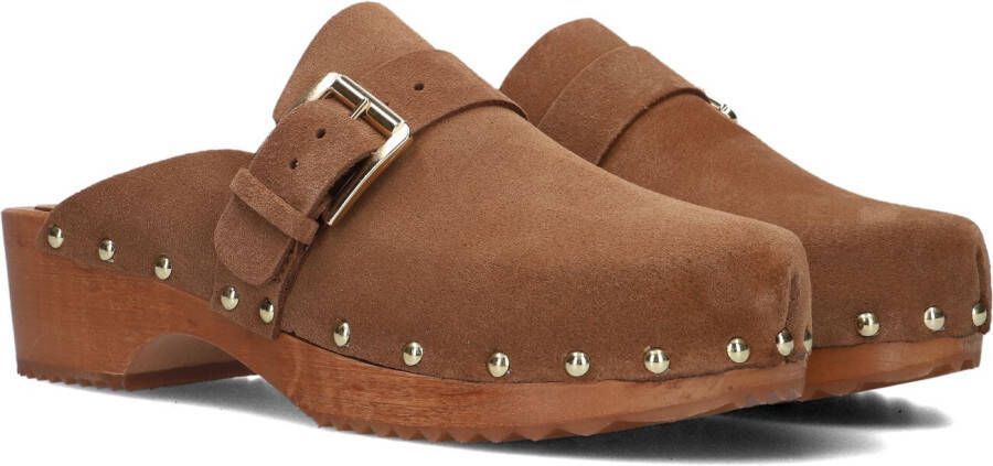 Notre-v Stijlvolle Klompen met Gouden Accenten Brown Dames