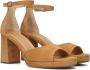 Bruiloft Bruin Tinten 99924 Sandalen Dames Cognac - Thumbnail 1