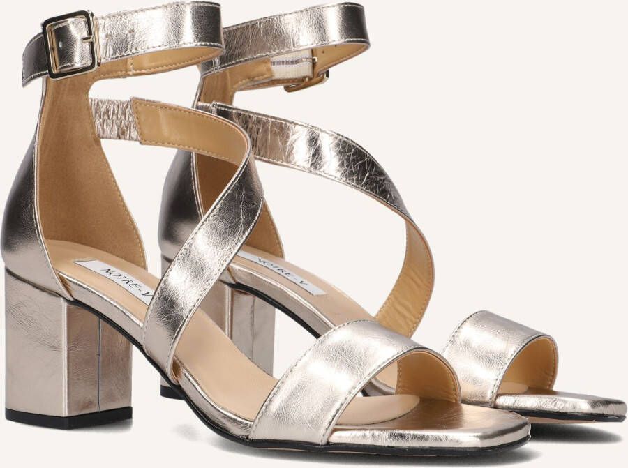 Notre-v Gouden Sandalen met Hak en Elegante Gesp