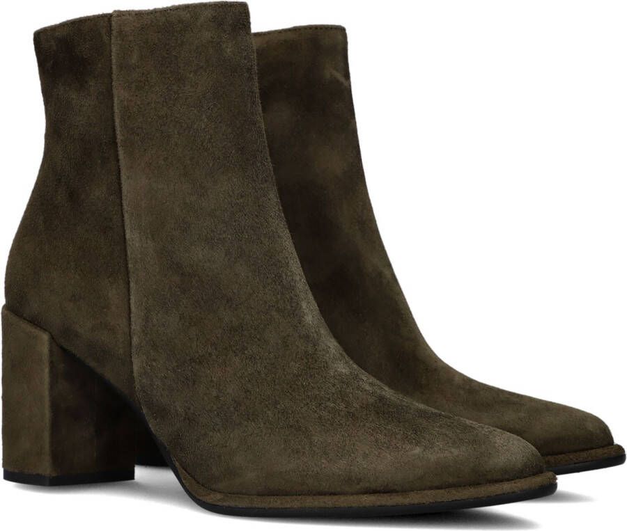 Notre-V 67034 Enkellaarsjes Enkelboots met rits Dames Groen